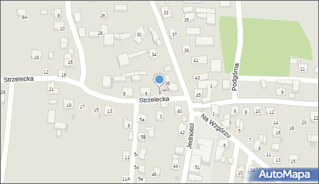 Tychy, Strzelecka, 4, mapa Tychów