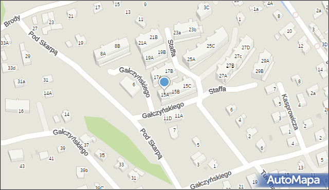 Ustroń, Staffa Leopolda, 15A, mapa Ustroń