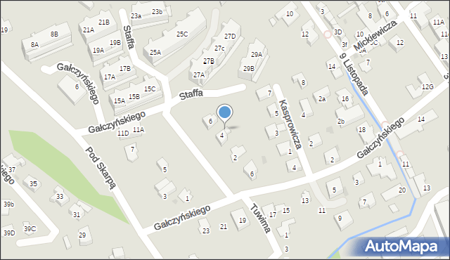 Ustroń, Staffa Leopolda, 4a, mapa Ustroń