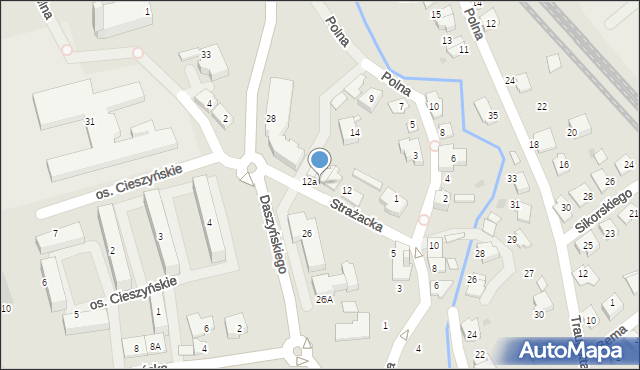 Ustroń, Strażacka, 12c, mapa Ustroń