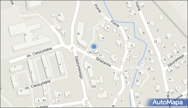 Ustroń, Strażacka, 12d, mapa Ustroń