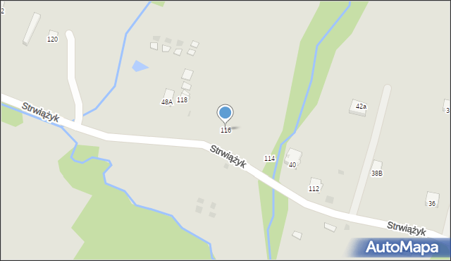Ustrzyki Dolne, Strwiążyk, 116, mapa Ustrzyki Dolne