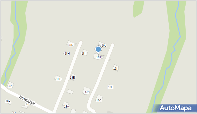 Ustrzyki Dolne, Strwiążyk, 16J, mapa Ustrzyki Dolne