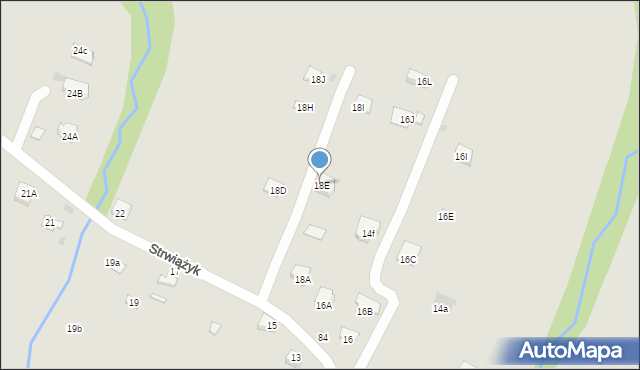 Ustrzyki Dolne, Strwiążyk, 18E, mapa Ustrzyki Dolne