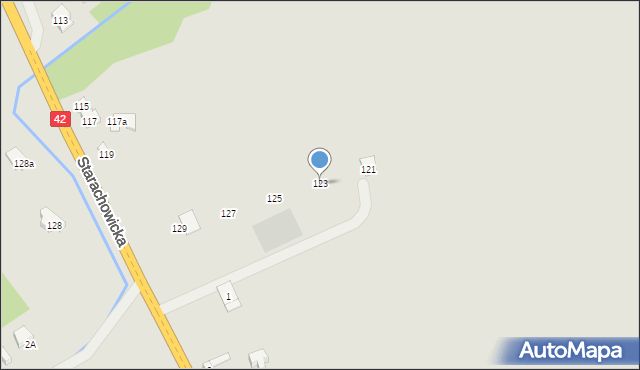 Wąchock, Starachowicka, 123, mapa Wąchock