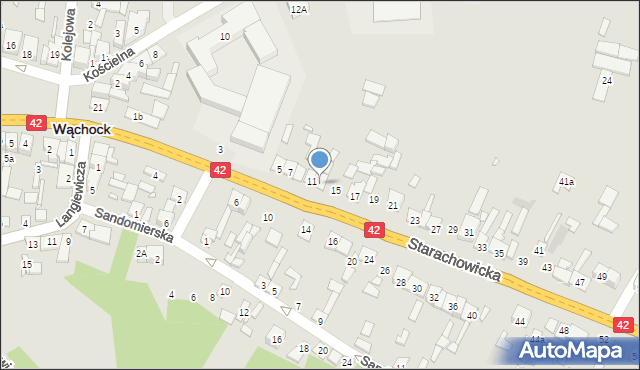 Wąchock, Starachowicka, 13, mapa Wąchock