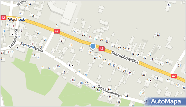 Wąchock, Starachowicka, 18, mapa Wąchock