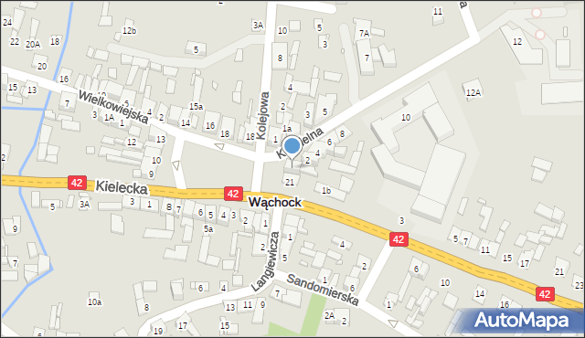 Wąchock, Starachowicka, 1A, mapa Wąchock