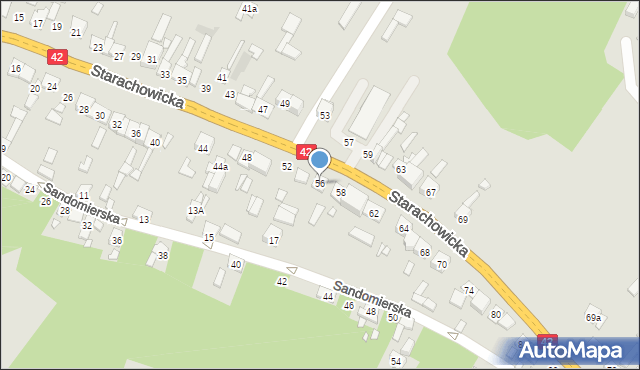 Wąchock, Starachowicka, 56, mapa Wąchock