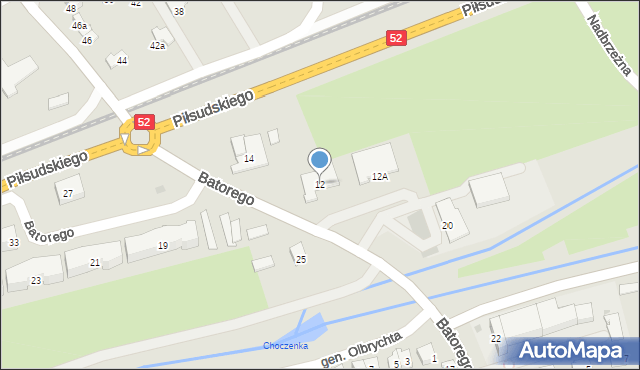 Wadowice, Stefana Batorego, 12, mapa Wadowice