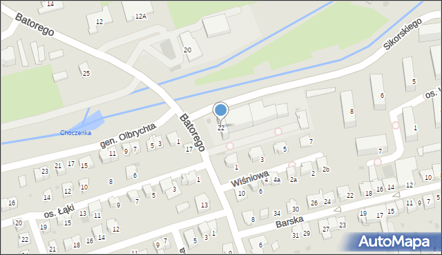 Wadowice, Stefana Batorego, 22, mapa Wadowice