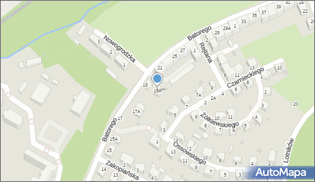 Wałbrzych, Stefana Batorego, 19A, mapa Wałbrzycha