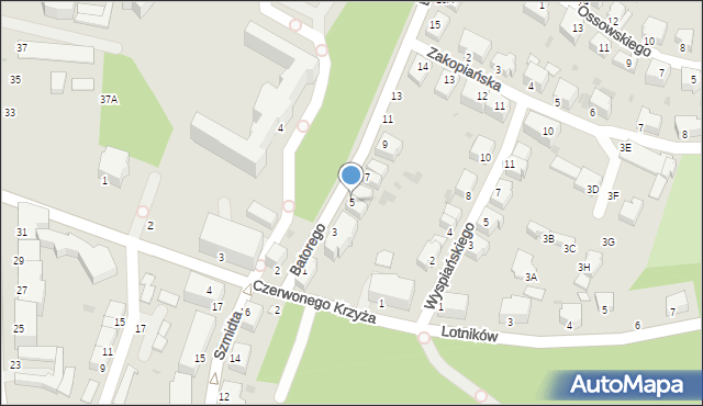 Wałbrzych, Stefana Batorego, 5, mapa Wałbrzycha