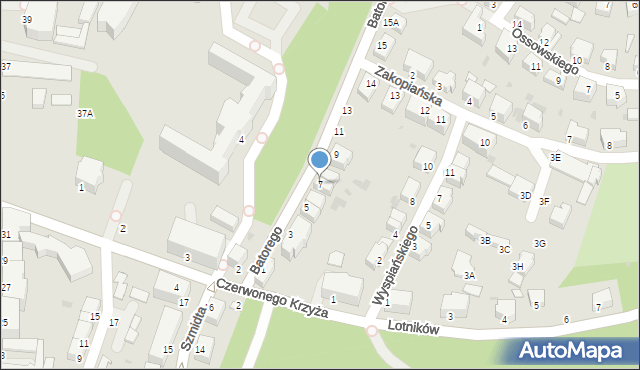 Wałbrzych, Stefana Batorego, 7, mapa Wałbrzycha