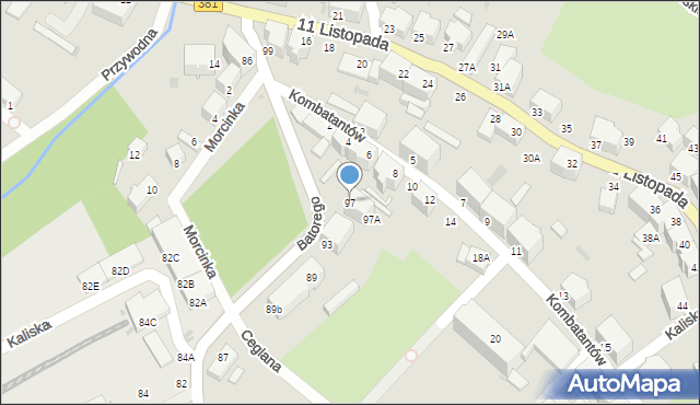 Wałbrzych, Stefana Batorego, 97, mapa Wałbrzycha