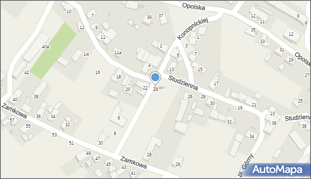 Walce, Studzienna, 24, mapa Walce
