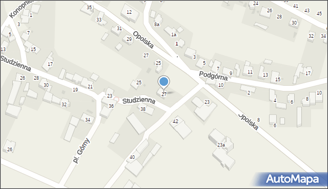 Walce, Studzienna, 27, mapa Walce