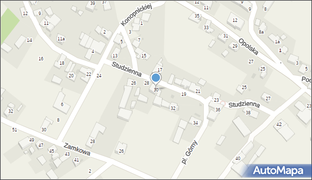 Walce, Studzienna, 30, mapa Walce