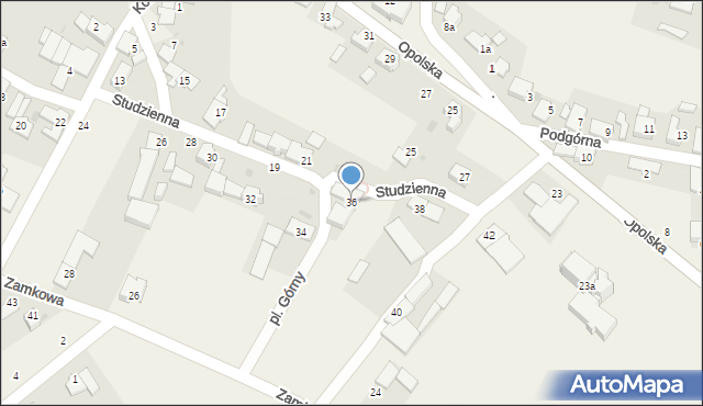 Walce, Studzienna, 36, mapa Walce