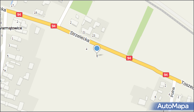 Warmątowice, Strzelecka, 6, mapa Warmątowice