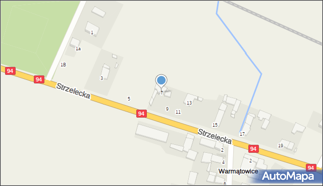 Warmątowice, Strzelecka, 7, mapa Warmątowice