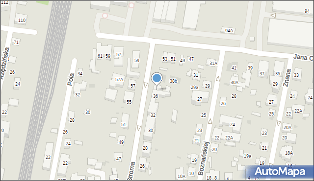 Warszawa, Stroma, 36A, mapa Warszawy