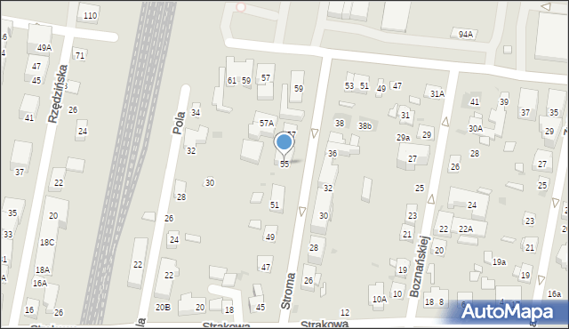 Warszawa, Stroma, 55, mapa Warszawy