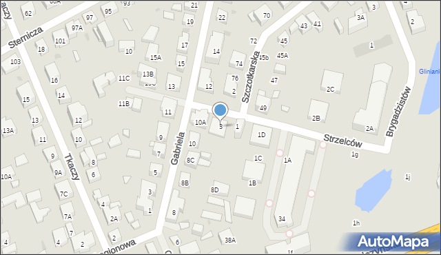 Warszawa, Strzelców, 3, mapa Warszawy