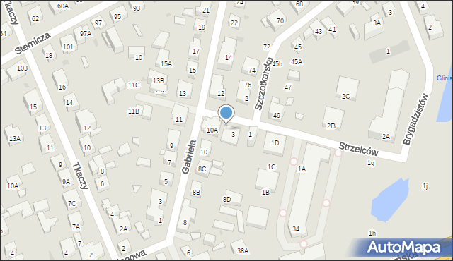 Warszawa, Strzelców, 3A, mapa Warszawy