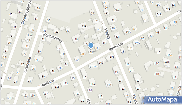 Warszawa, Sternicza, 68, mapa Warszawy
