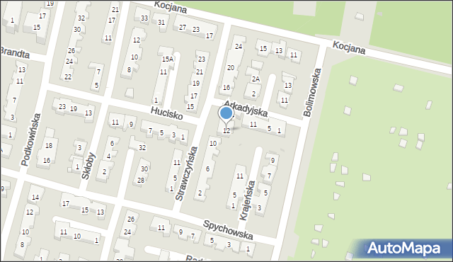 Warszawa, Strawczyńska, 12, mapa Warszawy