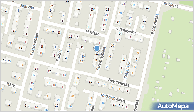 Warszawa, Strawczyńska, 9, mapa Warszawy