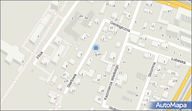 Warszawa, Startowa, 5, mapa Warszawy