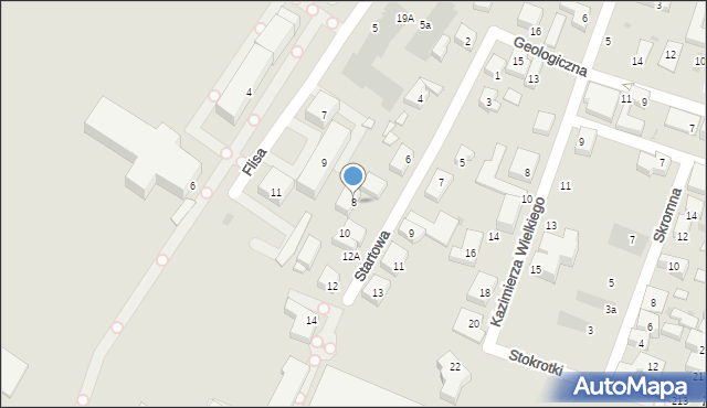 Warszawa, Startowa, 8, mapa Warszawy