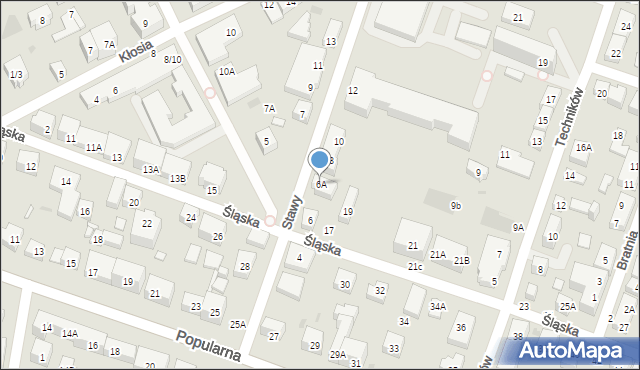 Warszawa, Stawy, 6A, mapa Warszawy