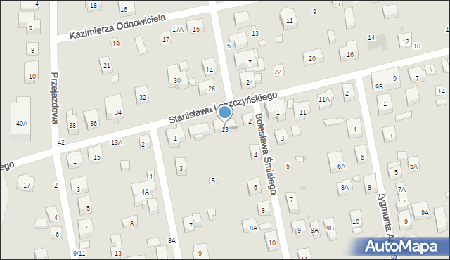Warszawa, Stanisława Leszczyńskiego, 13, mapa Warszawy