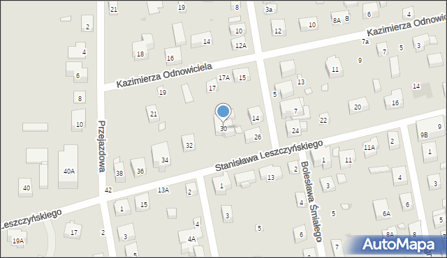 Warszawa, Stanisława Leszczyńskiego, 30, mapa Warszawy