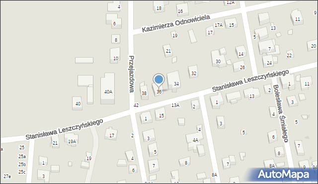 Warszawa, Stanisława Leszczyńskiego, 36, mapa Warszawy