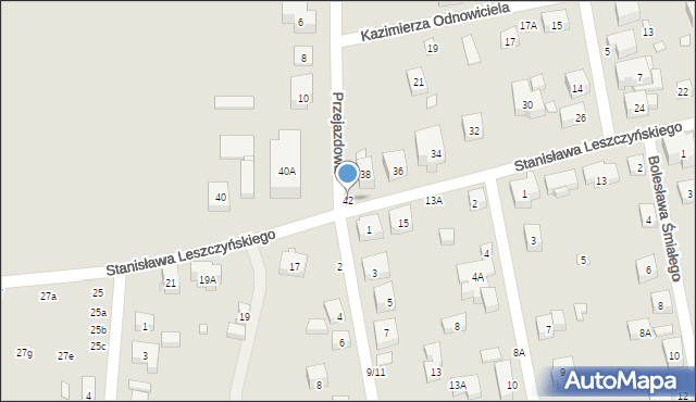 Warszawa, Stanisława Leszczyńskiego, 42, mapa Warszawy