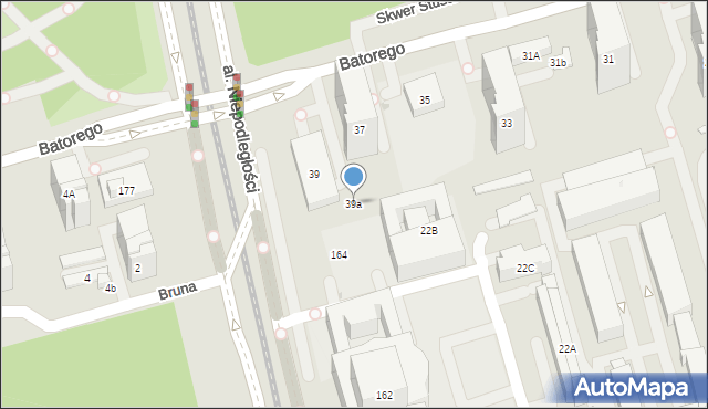 Warszawa, Stefana Batorego, 39a, mapa Warszawy