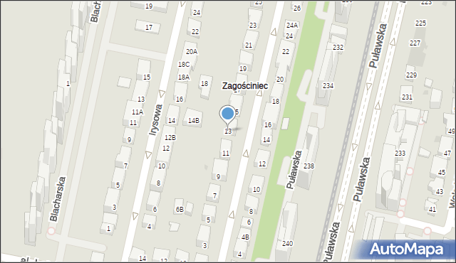 Warszawa, Stwosza Wita, 13, mapa Warszawy