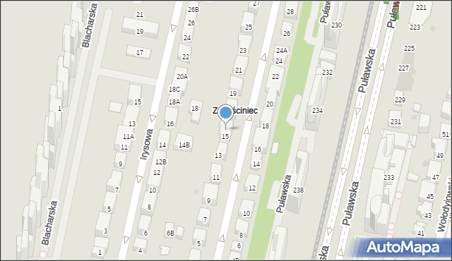 Warszawa, Stwosza Wita, 15A, mapa Warszawy