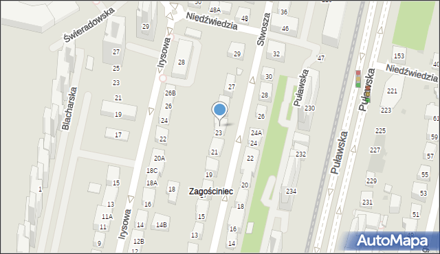 Warszawa, Stwosza Wita, 23A, mapa Warszawy