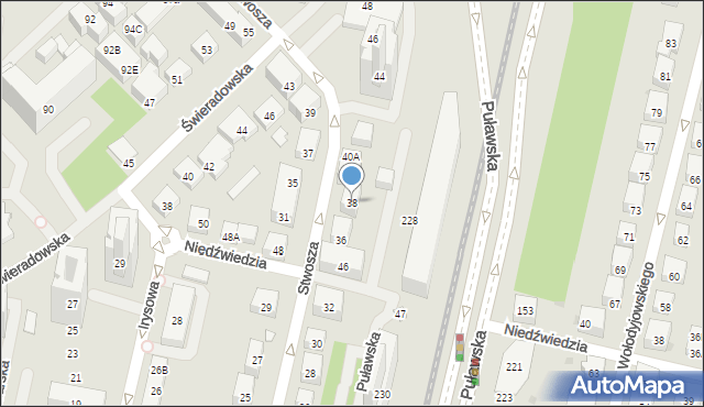 Warszawa, Stwosza Wita, 38, mapa Warszawy