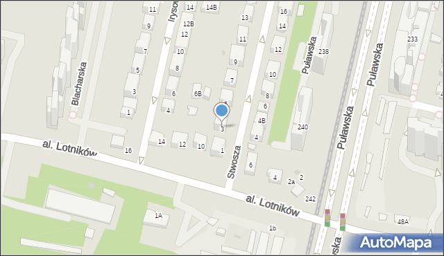 Warszawa, Stwosza Wita, 3B, mapa Warszawy