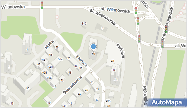 Warszawa, Stwosza Wita, 50, mapa Warszawy