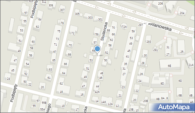 Warszawa, Studencka, 5, mapa Warszawy