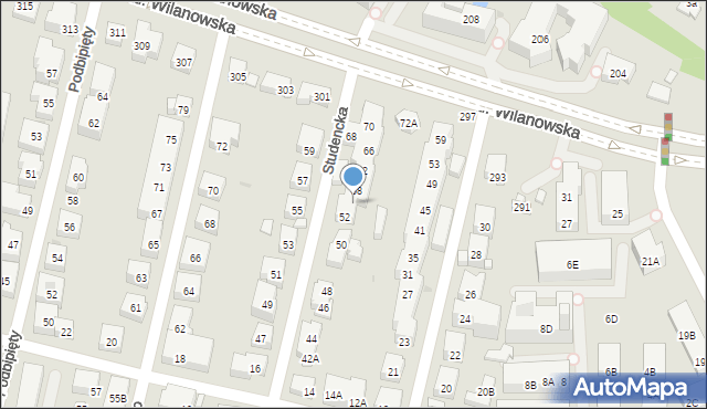 Warszawa, Studencka, 56, mapa Warszawy