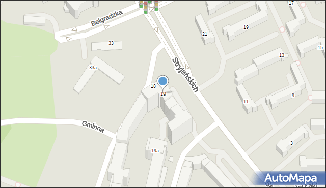 Warszawa, Stryjeńskich, 19, mapa Warszawy