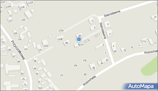 Warszawa, Starodawna, 7b, mapa Warszawy